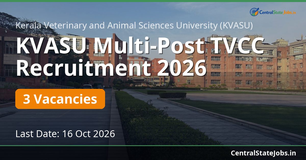 KVASU Multi-Post TVCC Recruitment 2026