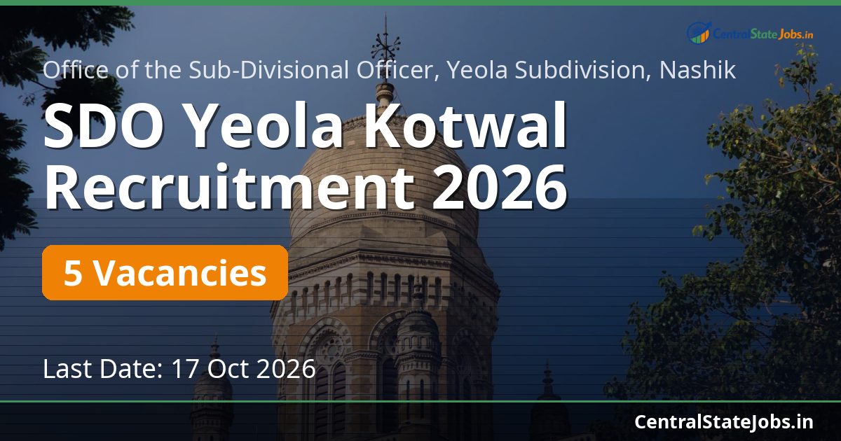 SDO Yeola Kotwal Recruitment 2026