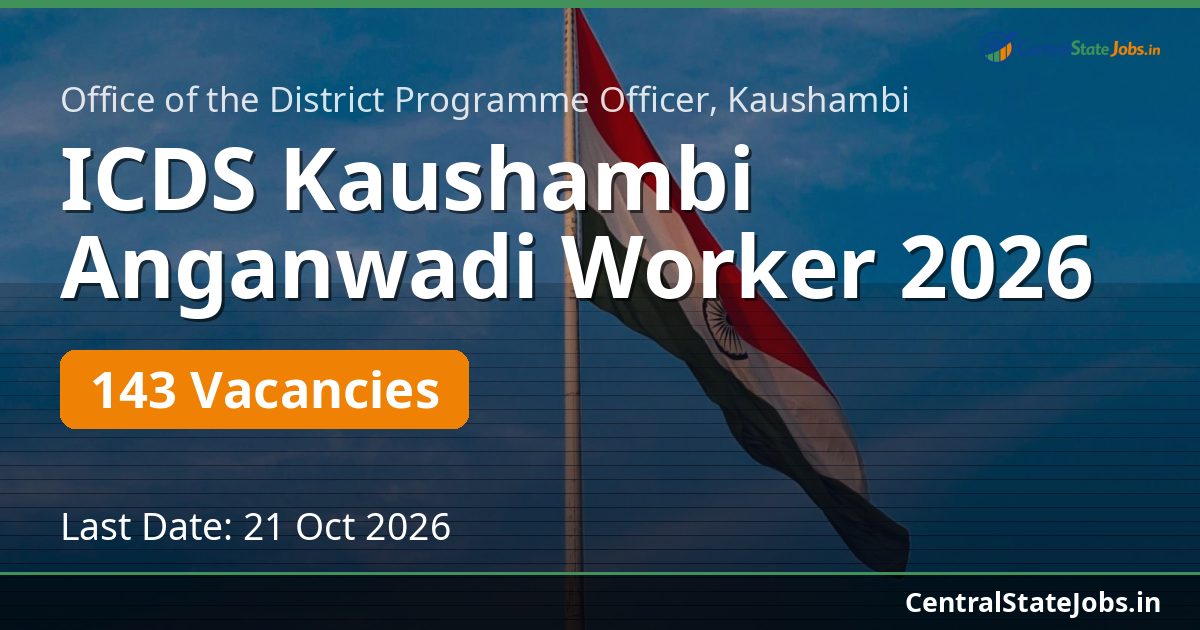 ICDS Kaushambi Anganwadi Worker 2026 — 143 Vacancies