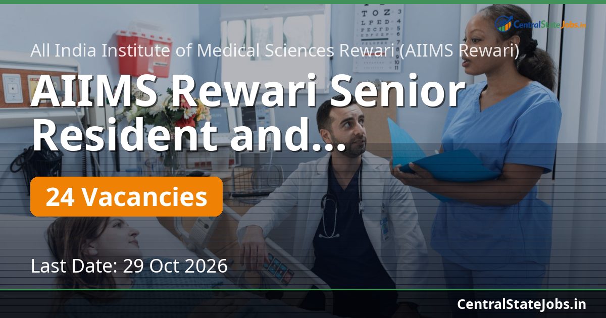 AIIMS Rewari Senior Resident and Demonstrator SR02 2026