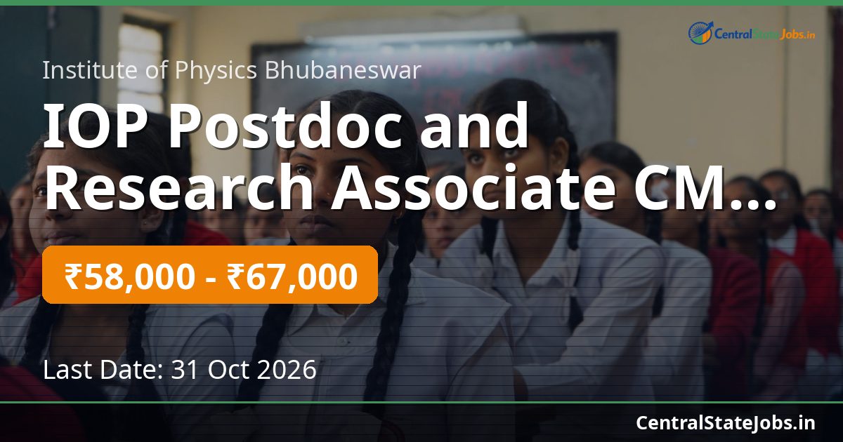 IOP Postdoc and Research Associate CMPE Recruitment 2026