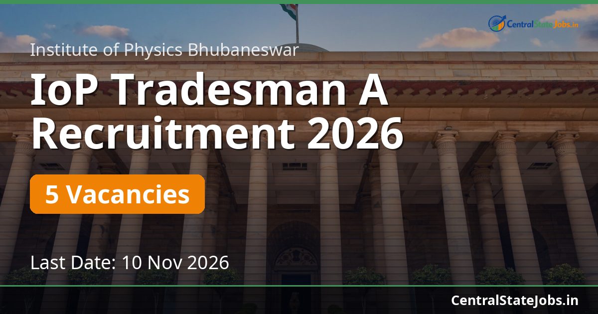IoP Tradesman A Recruitment 2026