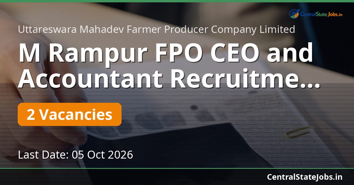 M Rampur FPO CEO and Accountant Recruitment 2026