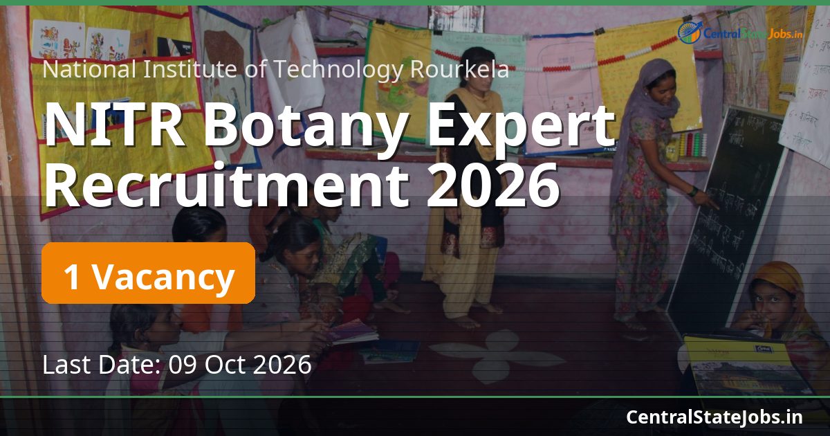 NITR Botany Expert Recruitment 2026