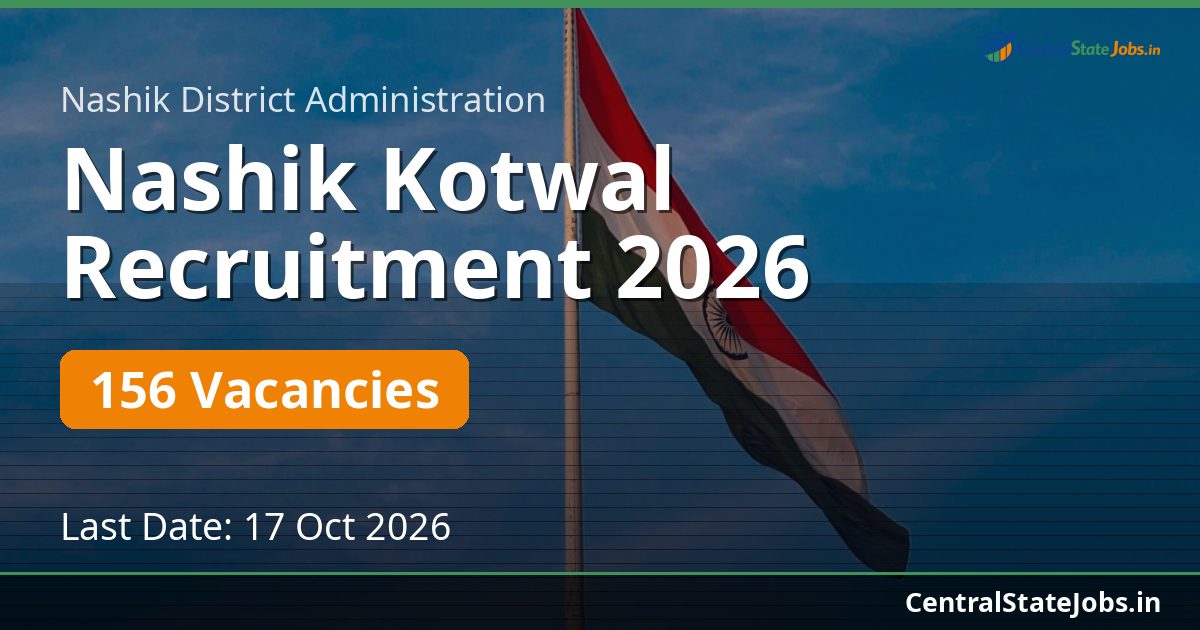 Nashik Kotwal Recruitment 2026 — 156 Vacancies