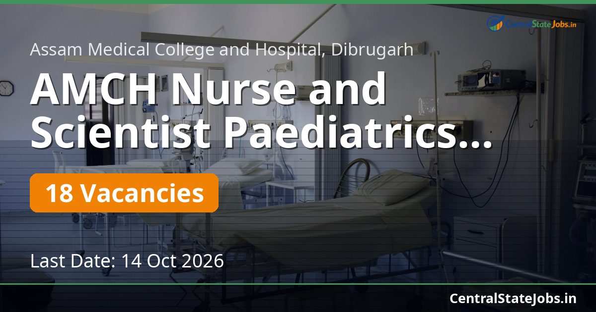 AMCH Nurse and Scientist Paediatrics Recruitment 2026