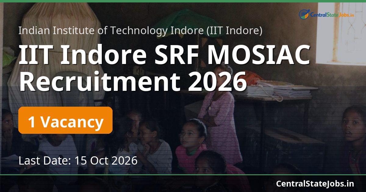 IIT Indore SRF MOSIAC Recruitment 2026