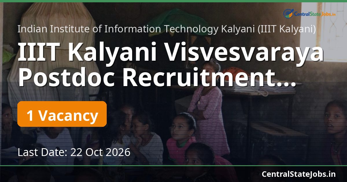 IIIT Kalyani Visvesvaraya Postdoc Recruitment 2026