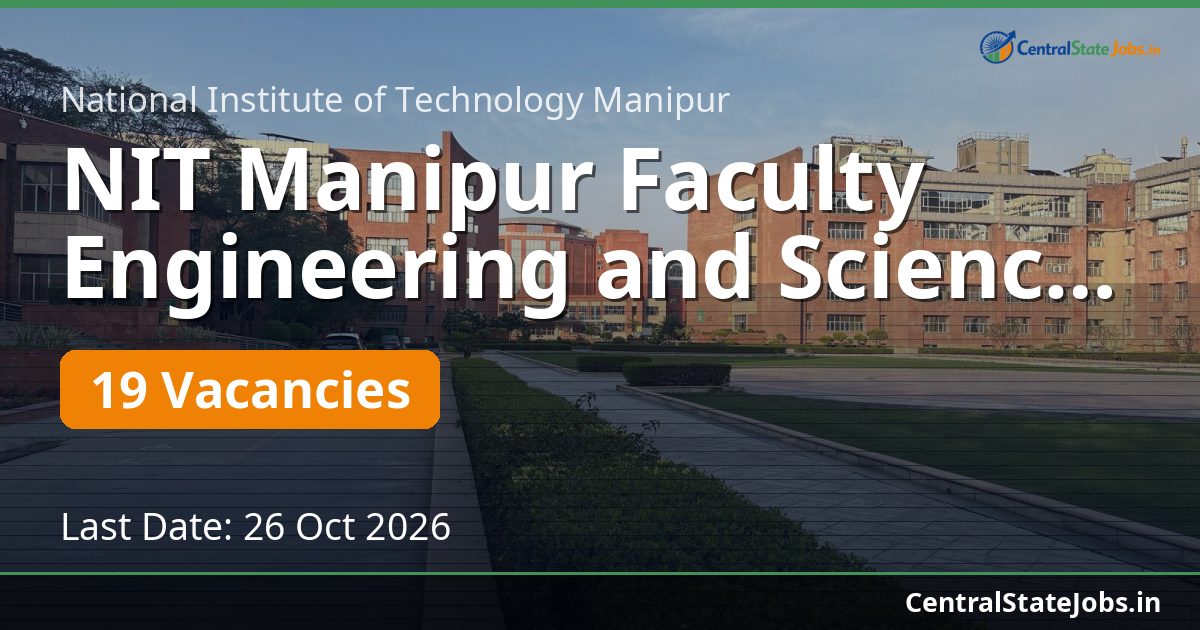 NIT Manipur Faculty Engineering and Sciences 2026