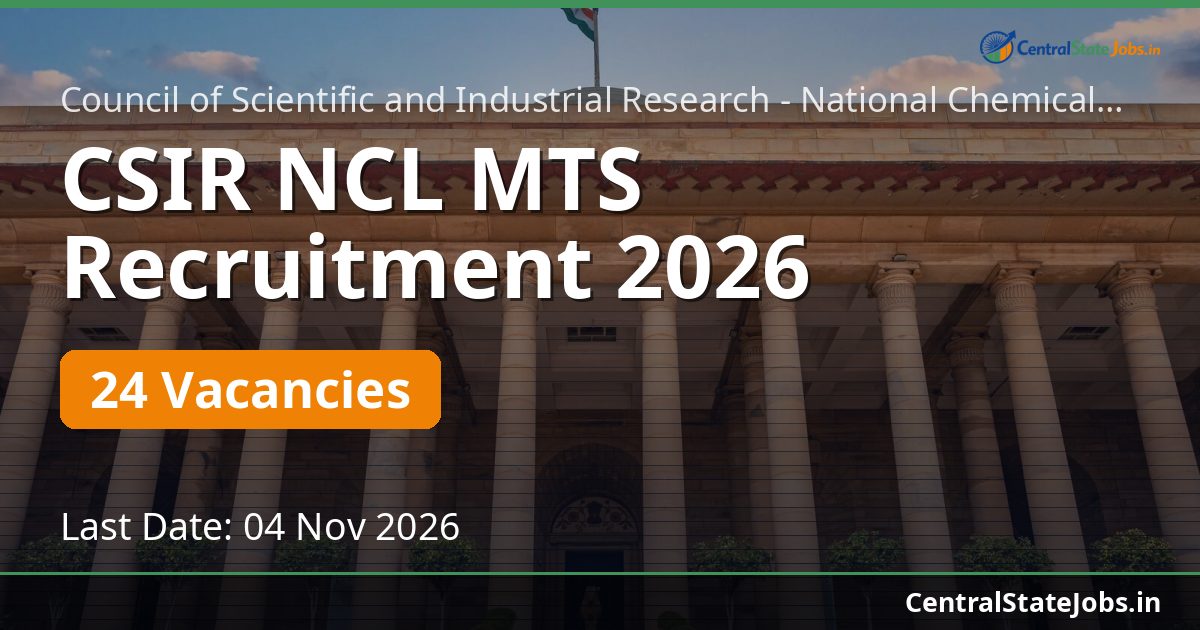 CSIR NCL MTS Recruitment 2026