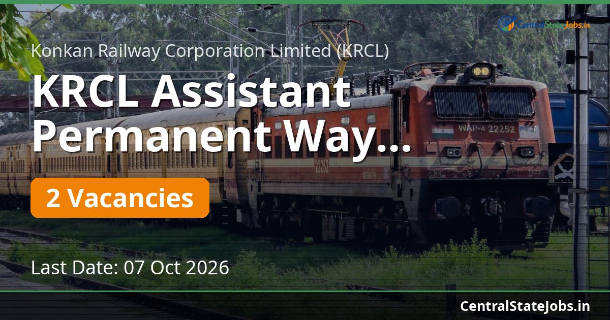 KRCL Assistant Permanent Way Supervisor Recruitment 2026