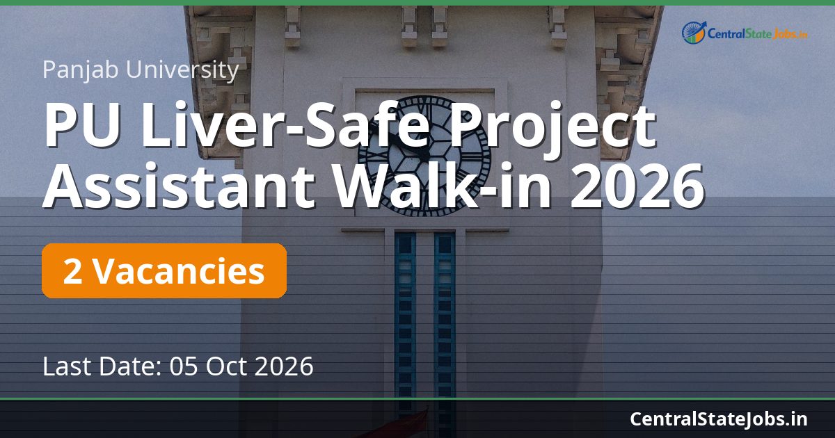 PU Liver-Safe Project Assistant Walk-in 2026