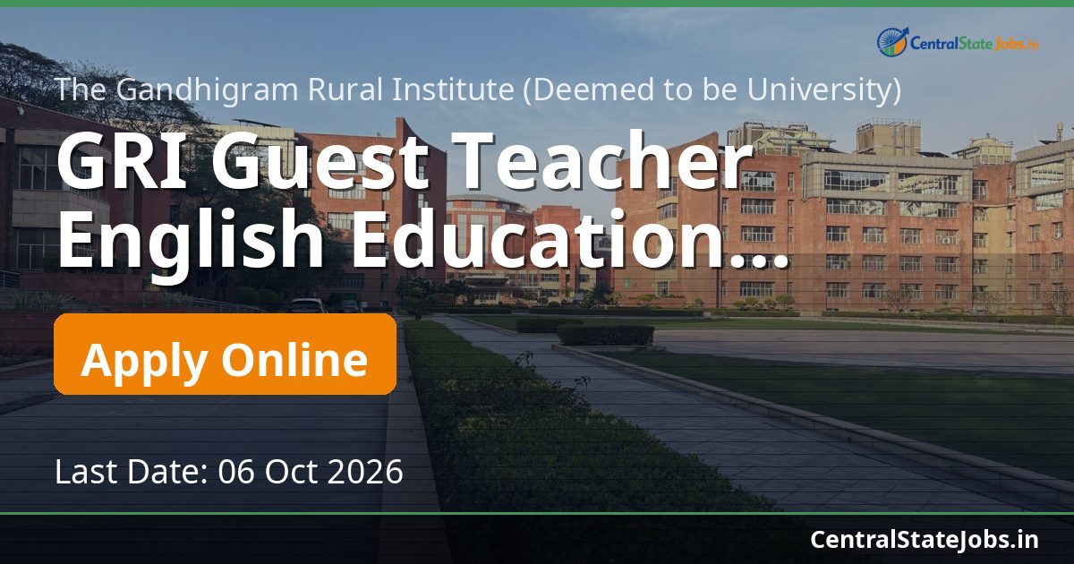 GRI Guest Teacher English Education Recruitment 2026