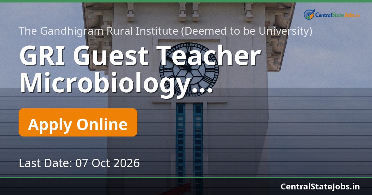 GRI Guest Teacher Microbiology Recruitment 2026