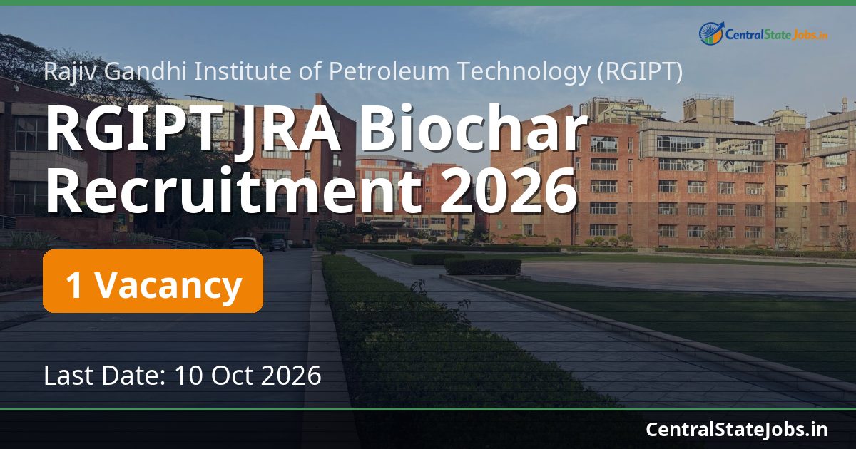 RGIPT JRA Biochar Recruitment 2026