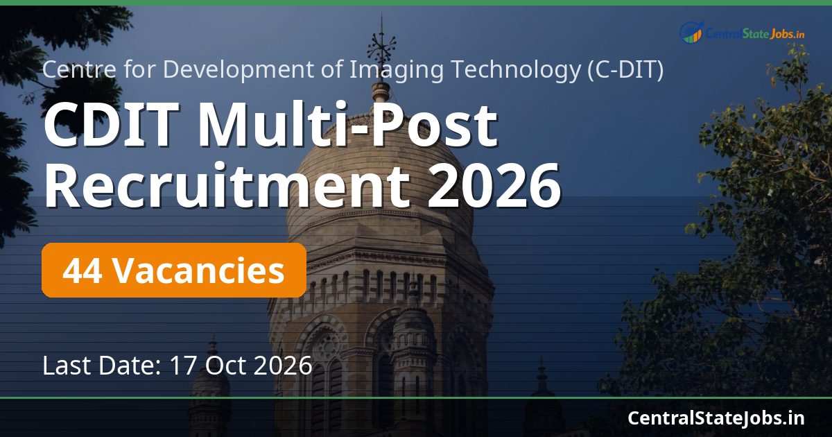 CDIT Multi-Post Recruitment 2026 — 44 Vacancies
