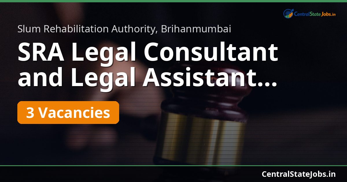 SRA Legal Consultant and Legal Assistant Recruitment 2026