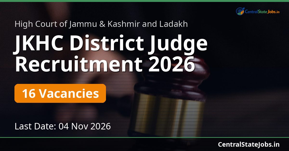 JKHC District Judge Recruitment 2026