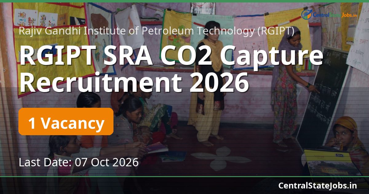 RGIPT SRA CO2 Capture Recruitment 2026