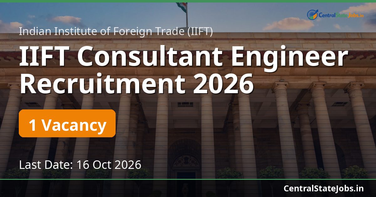 IIFT Consultant Engineer Recruitment 2026