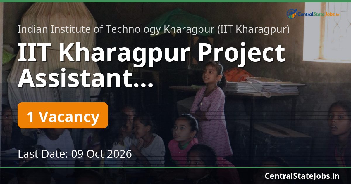 IIT Kharagpur Project Assistant Archaeometallurgy 2026