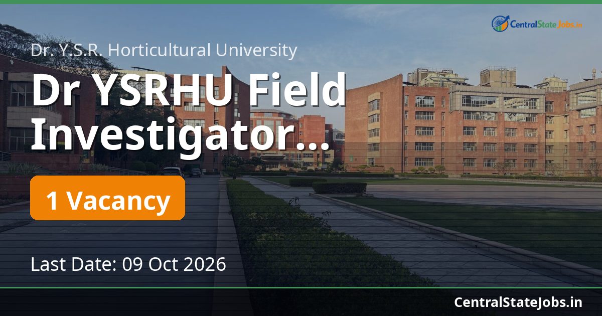Dr YSRHU Field Investigator Recruitment 2026