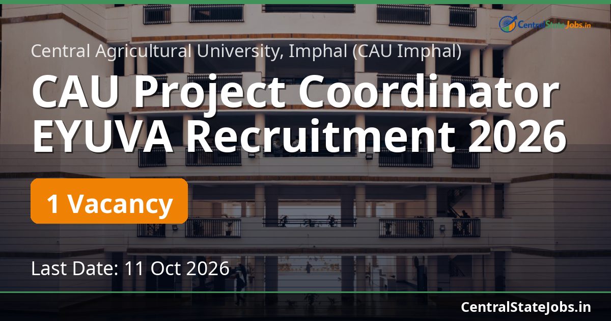 CAU Project Coordinator EYUVA Recruitment 2026