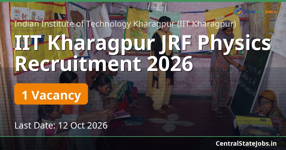 IIT Kharagpur JRF Physics Recruitment 2026