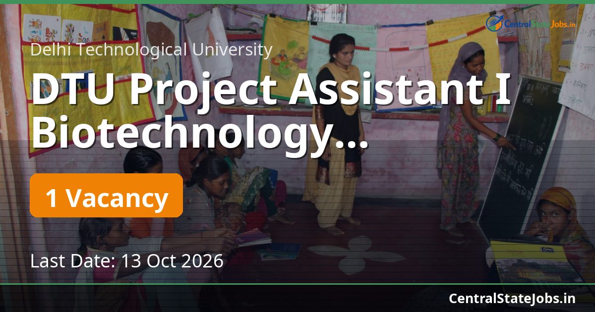 DTU Project Assistant I Biotechnology Recruitment 2026