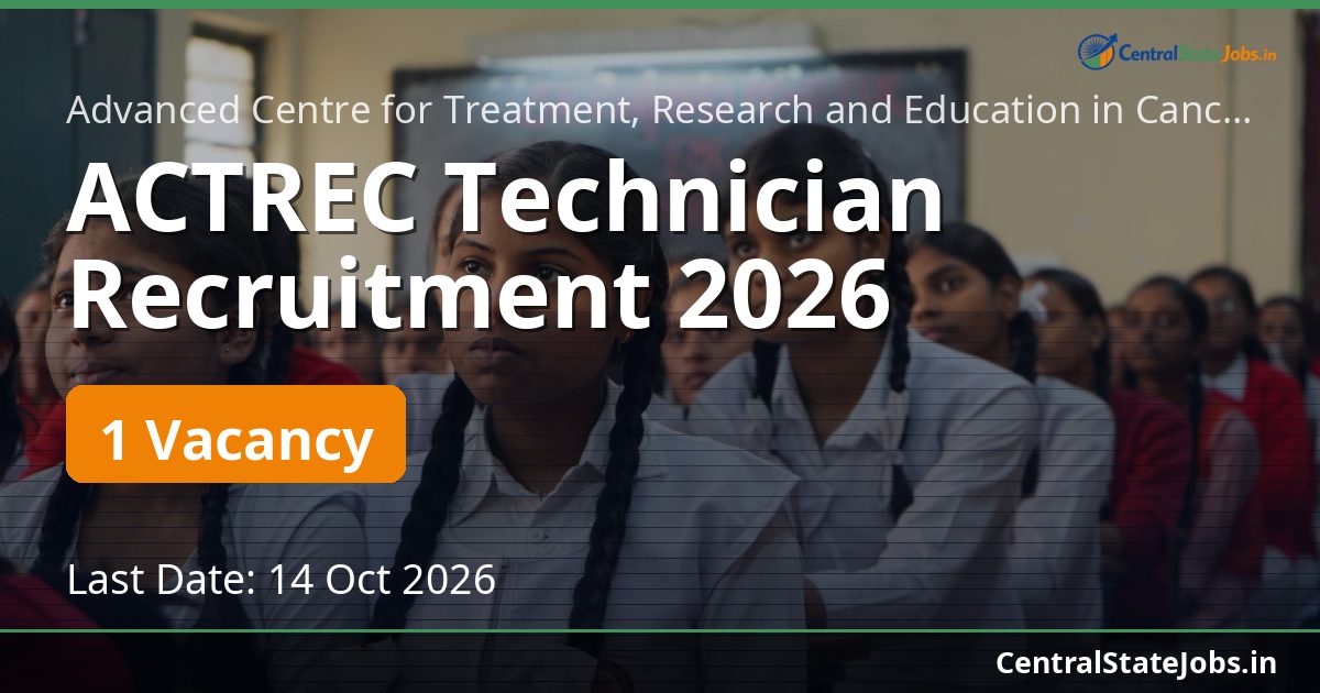 ACTREC Technician Recruitment 2026