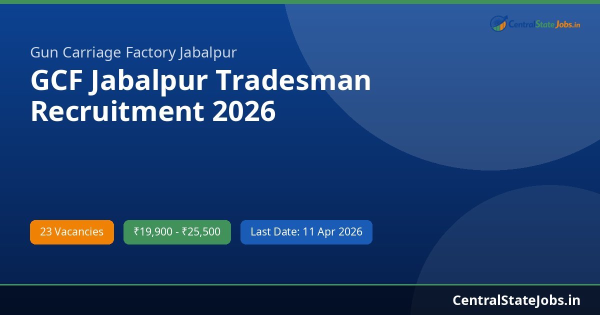 GCF Jabalpur Tradesman Recruitment 2026