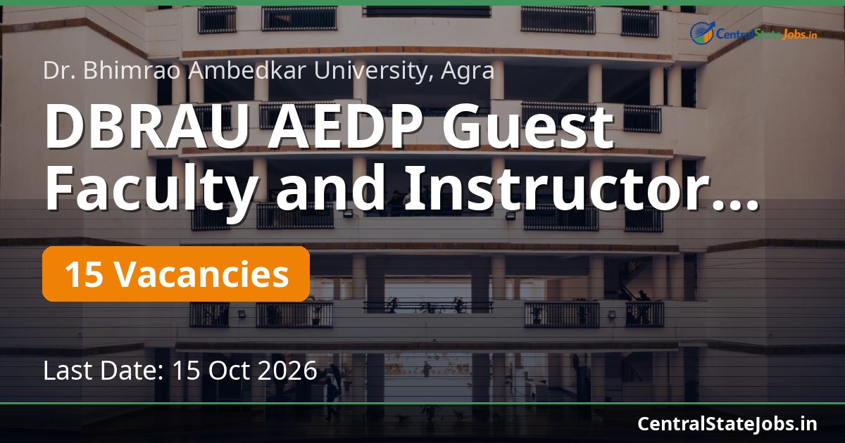 DBRAU AEDP Guest Faculty and Instructor Recruitment 2026