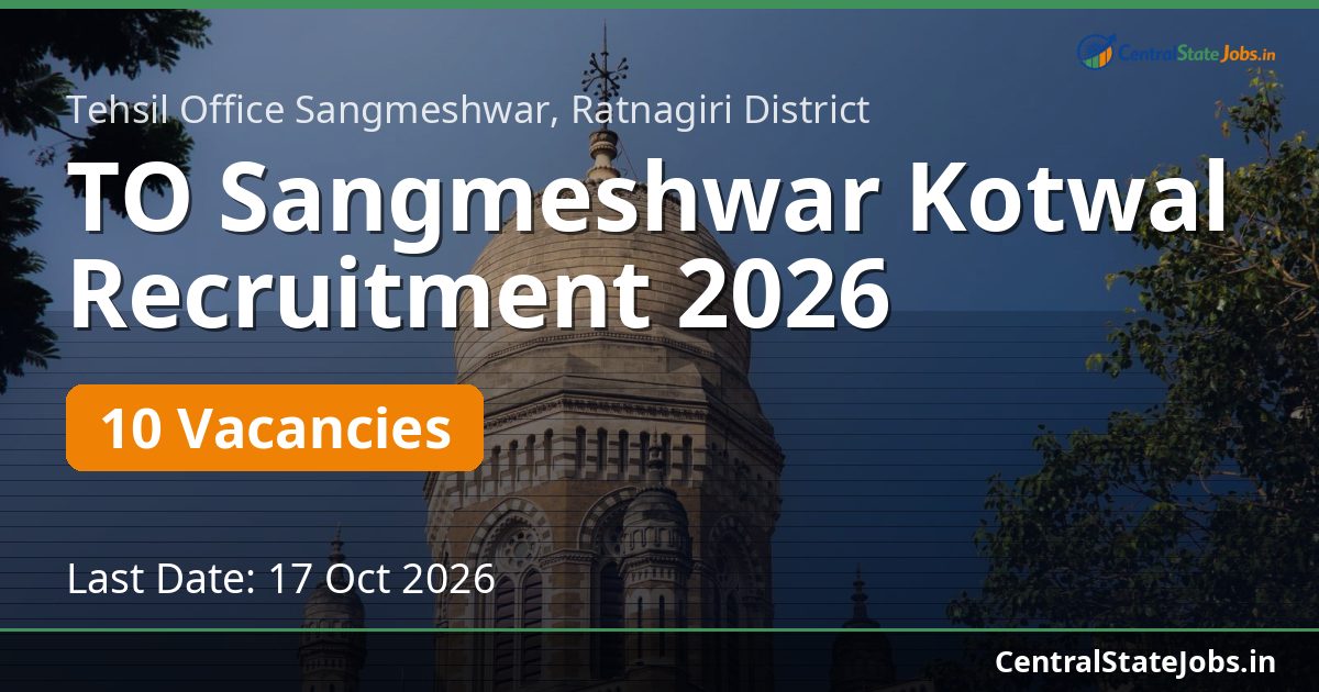 TO Sangmeshwar Kotwal Recruitment 2026