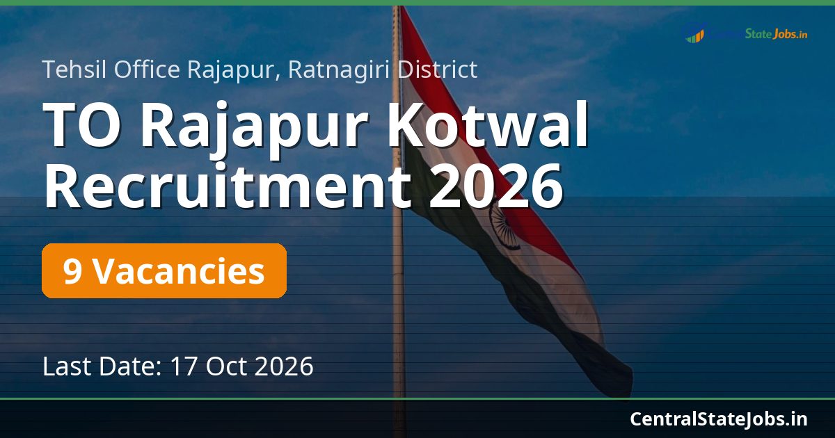 TO Rajapur Kotwal Recruitment 2026