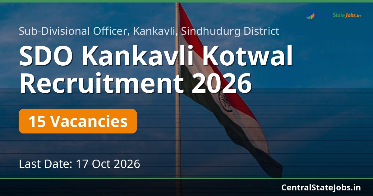 SDO Kankavli Kotwal Recruitment 2026