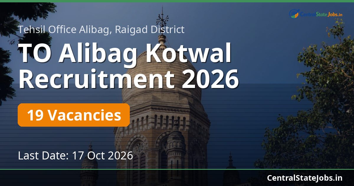 TO Alibag Kotwal Recruitment 2026
