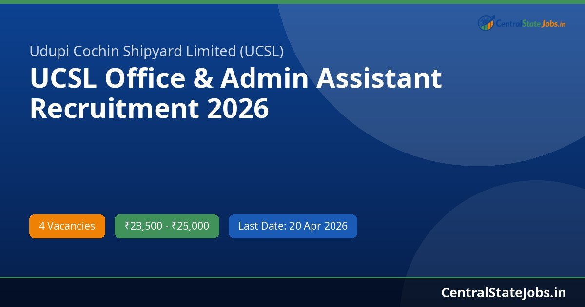 UCSL Office & Admin Assistant Recruitment 2026