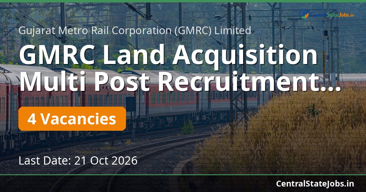 GMRC Land Acquisition Multi Post Recruitment 2026