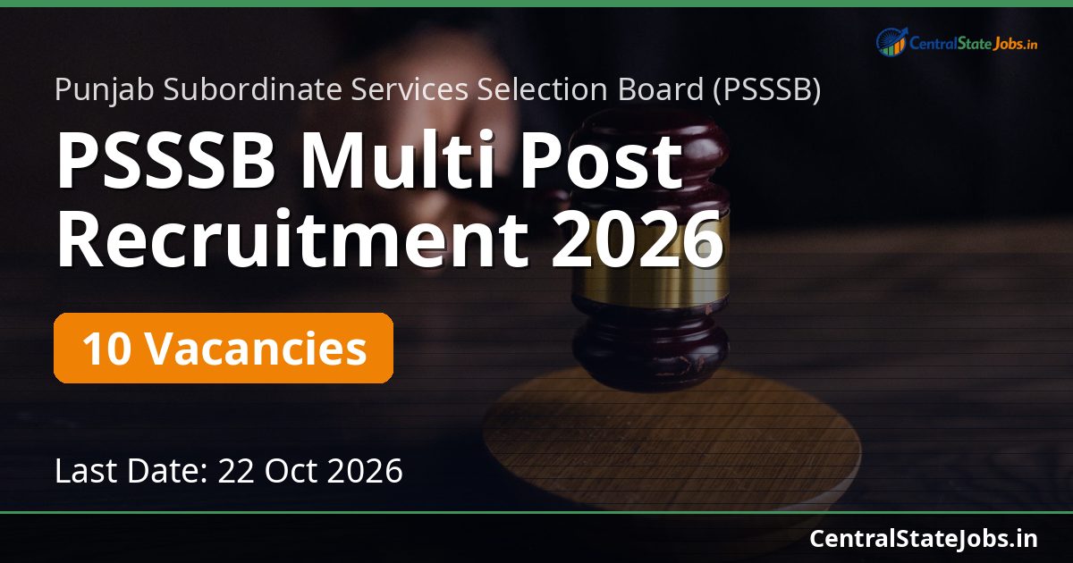 PSSSB Multi Post Recruitment 2026