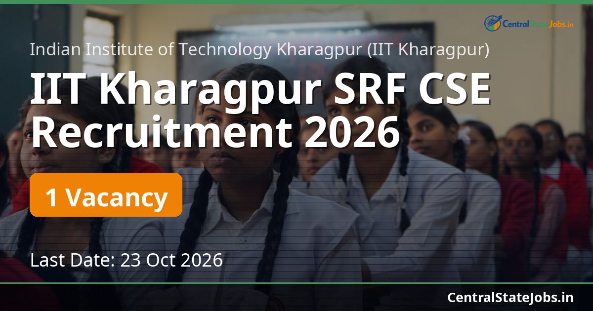 IIT Kharagpur SRF CSE Recruitment 2026