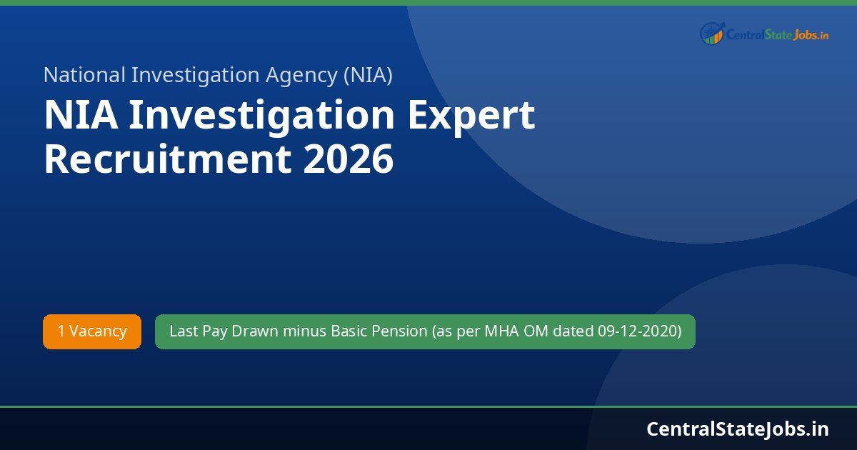 NIA Investigation Expert Recruitment 2026