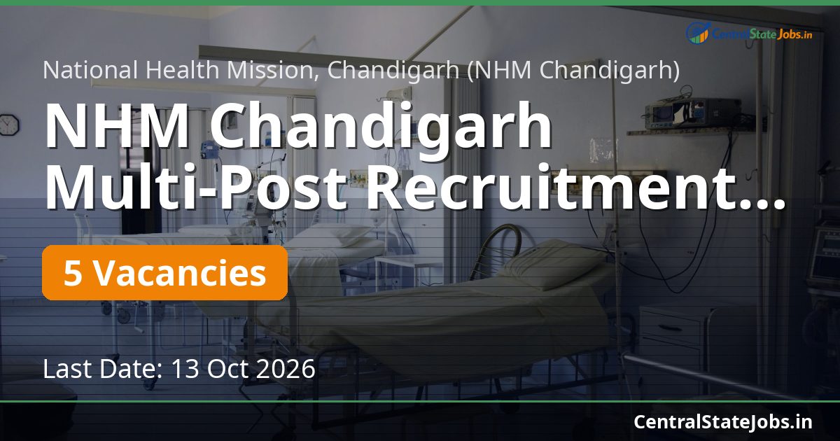 NHM Chandigarh Multi-Post Recruitment 2026
