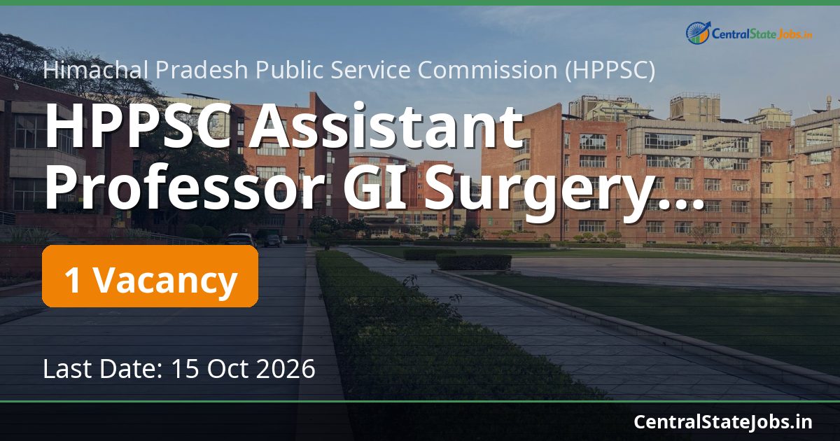 HPPSC Assistant Professor GI Surgery Recruitment 2026