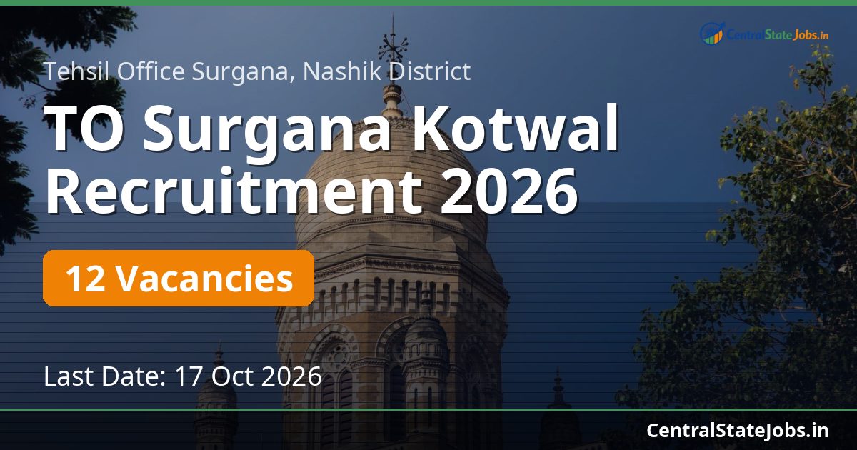TO Surgana Kotwal Recruitment 2026
