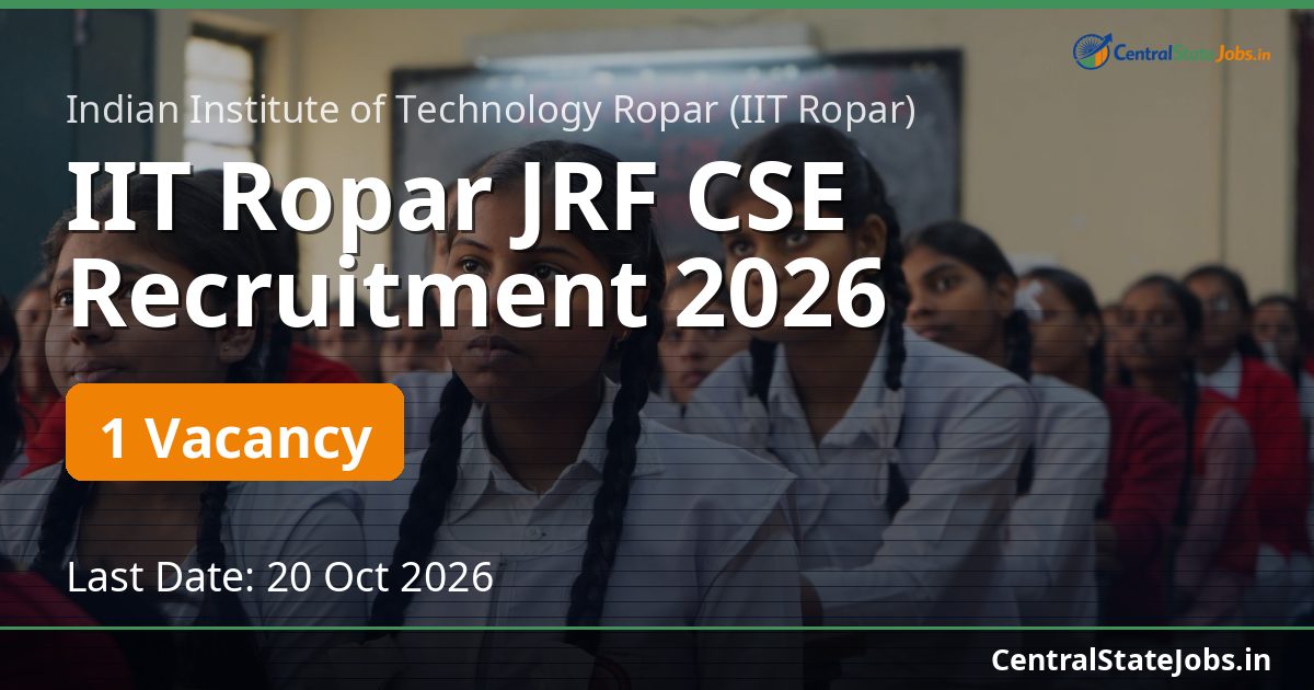 IIT Ropar JRF CSE Recruitment 2026