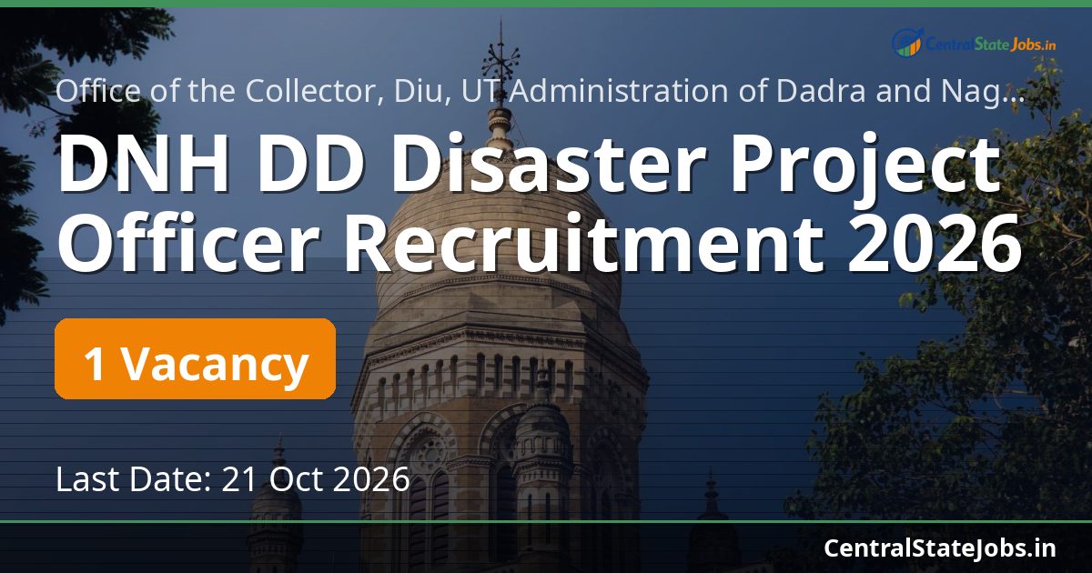 DNH DD Disaster Project Officer Recruitment 2026