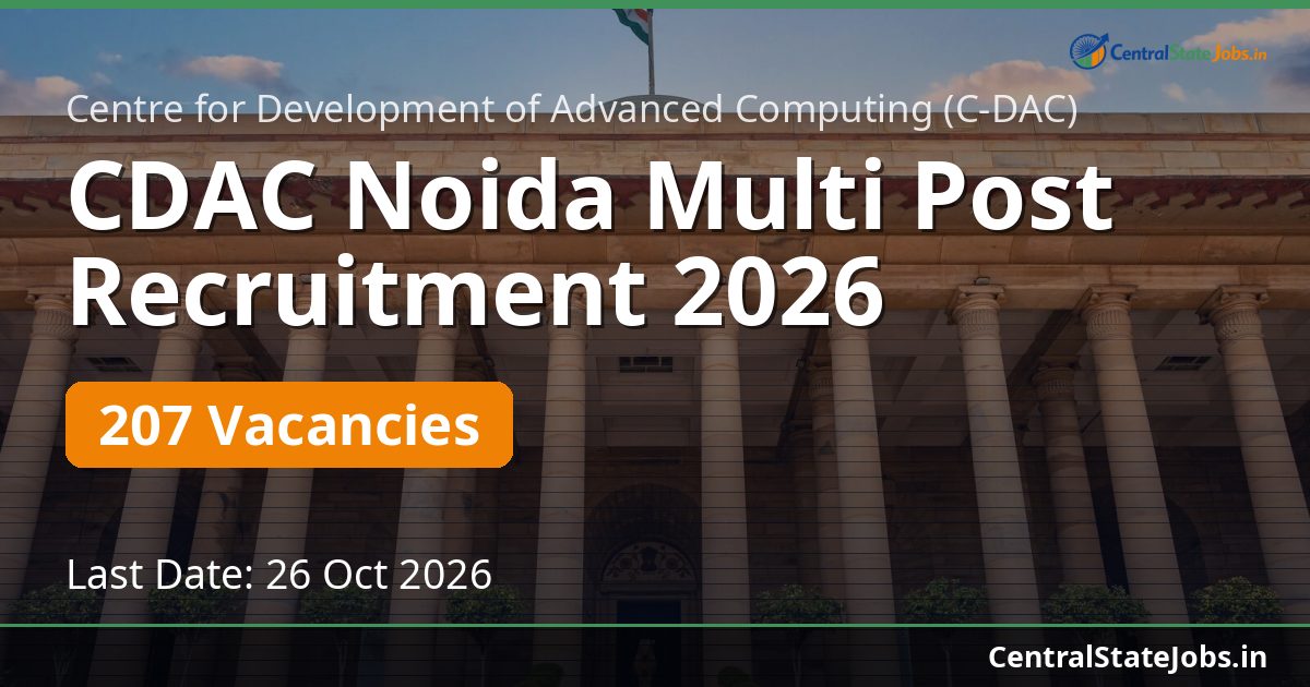 CDAC Noida Multi Post Recruitment 2026 — 207 Vacancies