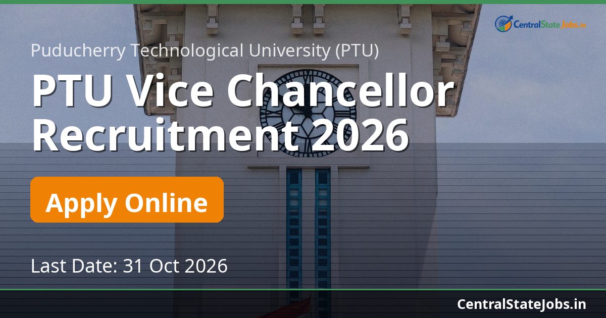PTU Vice Chancellor Recruitment 2026