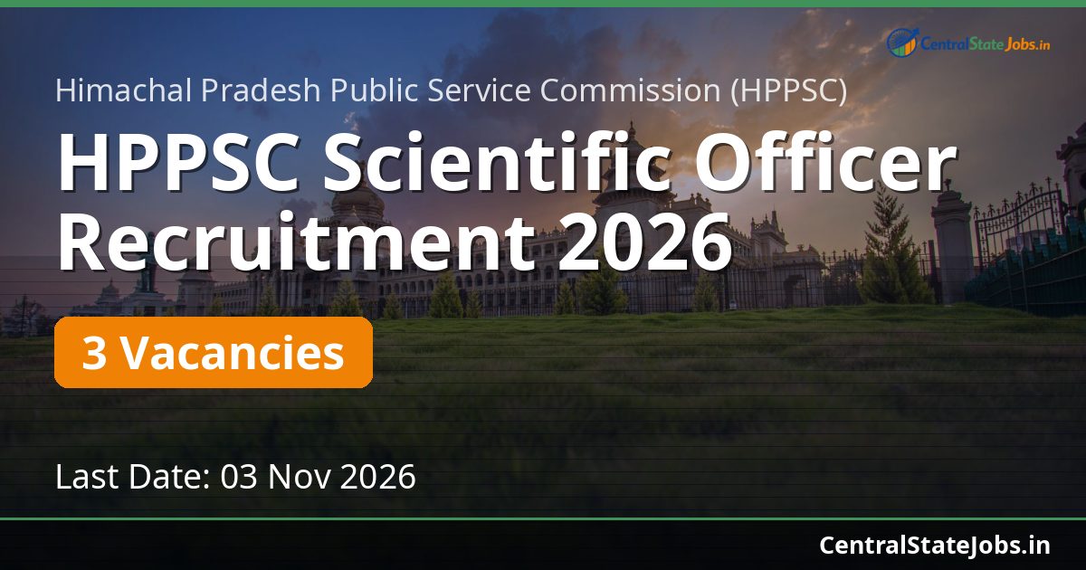 HPPSC Scientific Officer Recruitment 2026