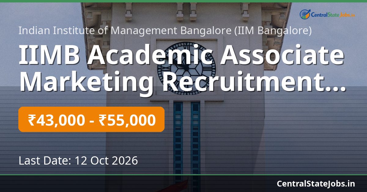 IIMB Academic Associate Marketing Recruitment 2026